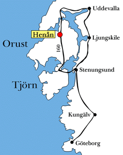 Karta som visar var Henån ligger